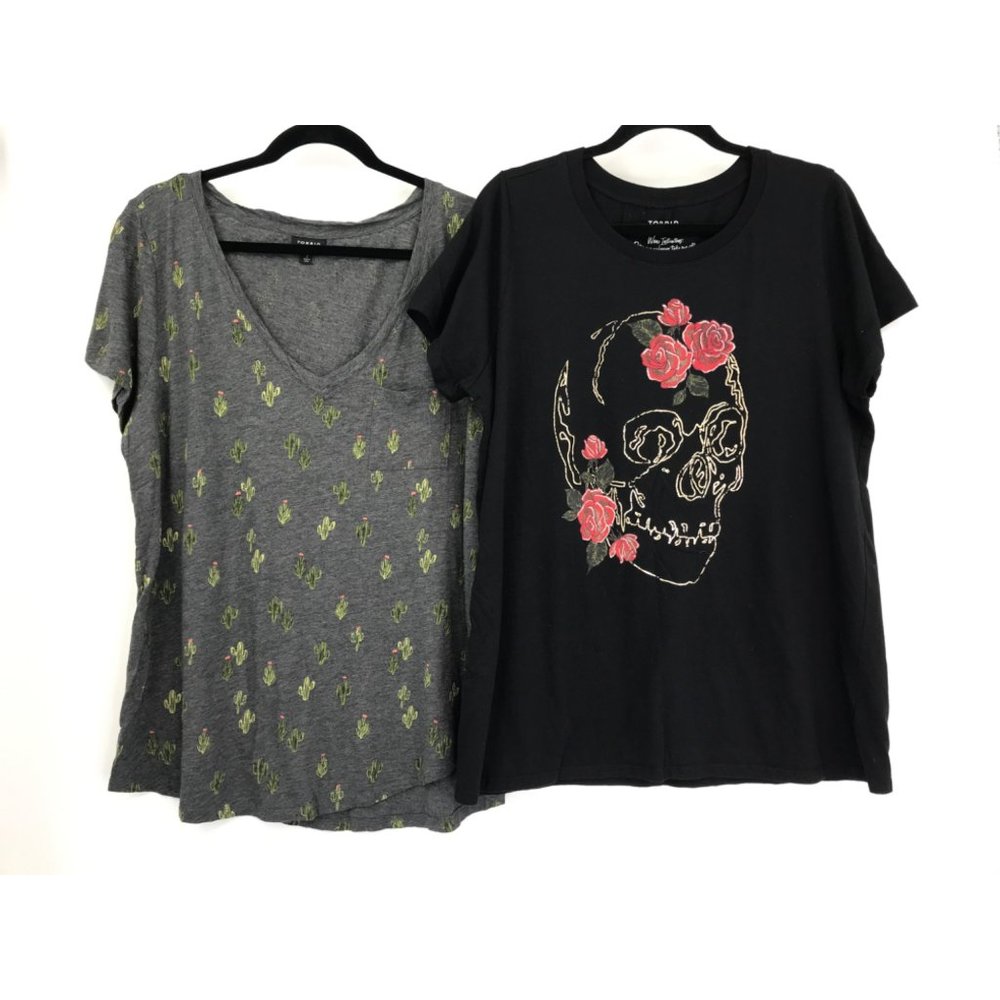 Torrid Gray and Black Short Sleeve Tees